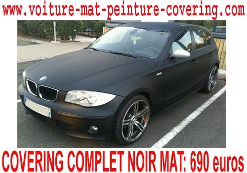 was nationale vlag wasserette BMW Serie 1 noir mat, BMW Serie 1 noir mat, BMW noir mat